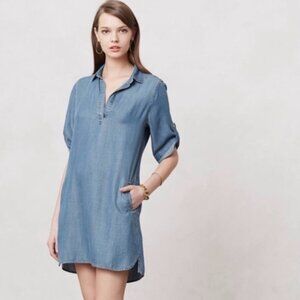 Cloth & Stone Acata Chambray Denim Tunic Dress Blue Size Medium M EUC